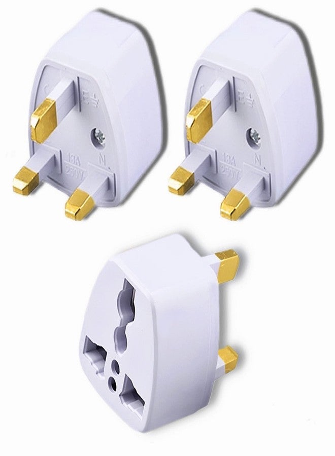 KAVANA Type-G Plug Adapter UK Converter - (3pcs) India to UK Plug Adaptor for Hong Kong, UAE, Dubai, Singapore England Universal Travel Adapter Power Plug (Pack of 3) - Image 1